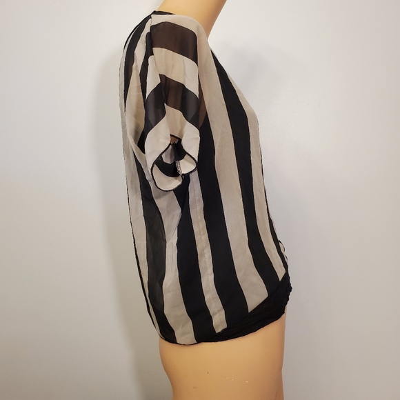Sheer Striped Blouse - Picture 2 of 6
